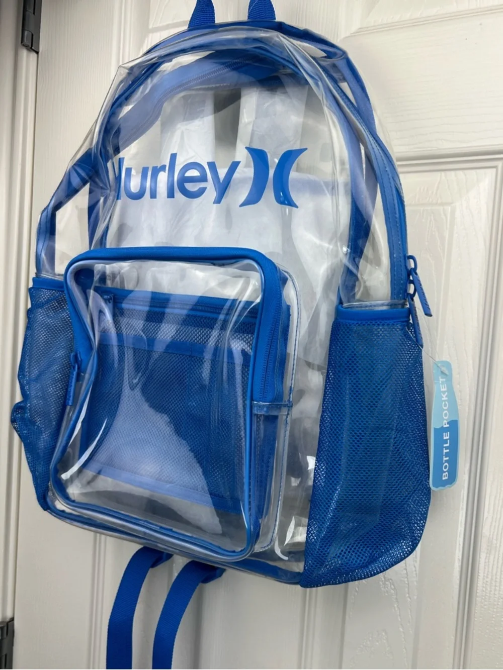 Hurley Santiago Clear Backpack Blue NWT 15” Laptop School Stadium Bag